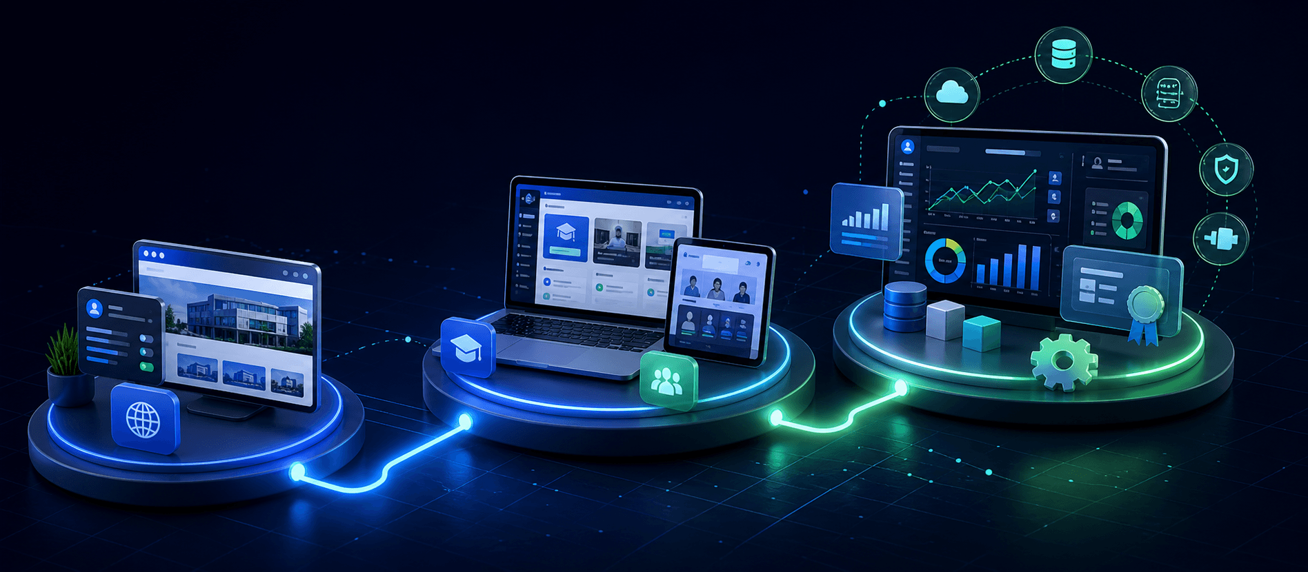 Ruta desde presencia digital hasta ecosistema educativo completo